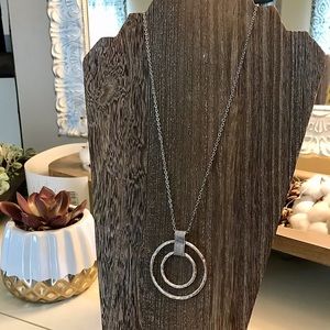 Handmade 26” stainless, silver pendant necklace